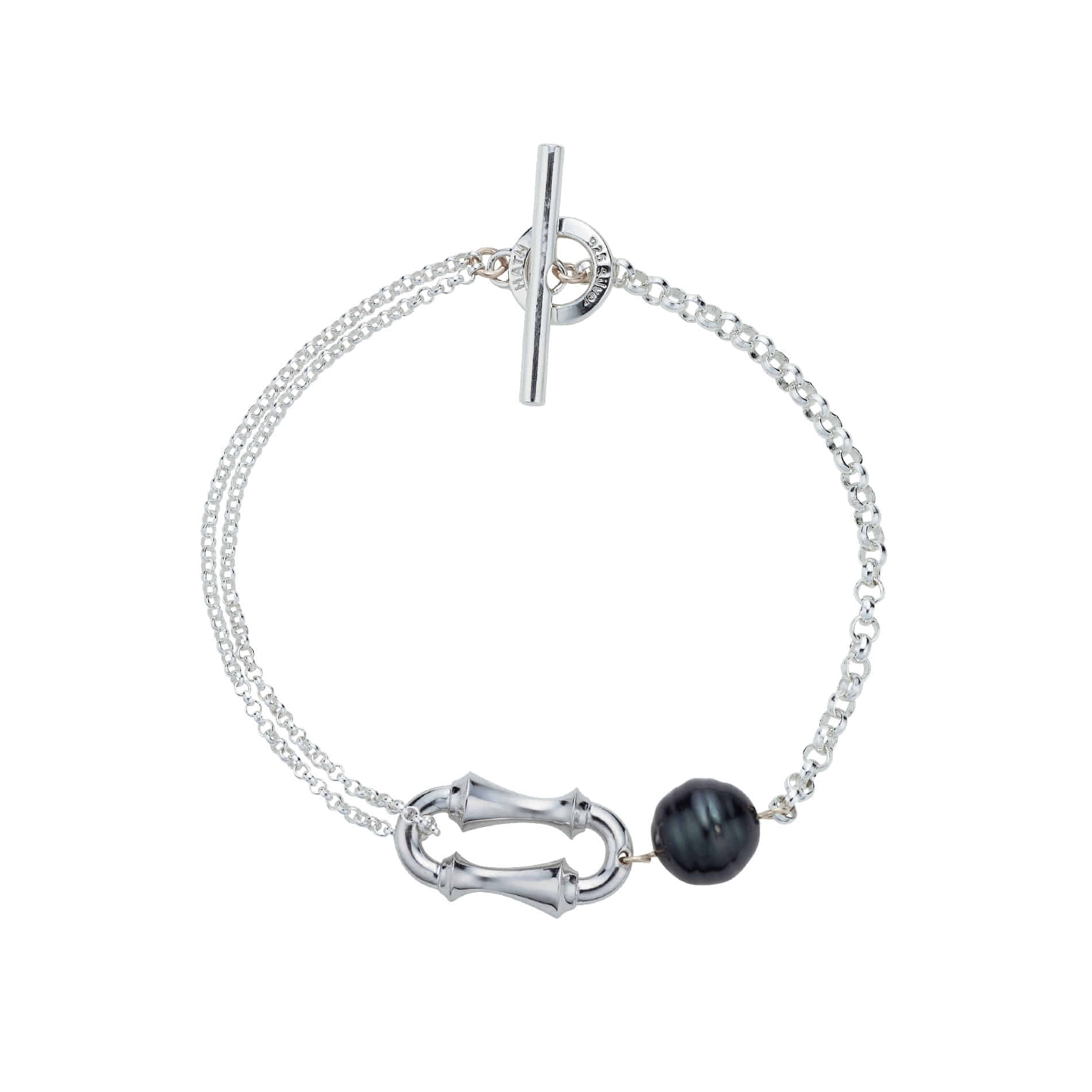 ARC T1 Bracelet in Sterling Silver with a Tahitian Pearl