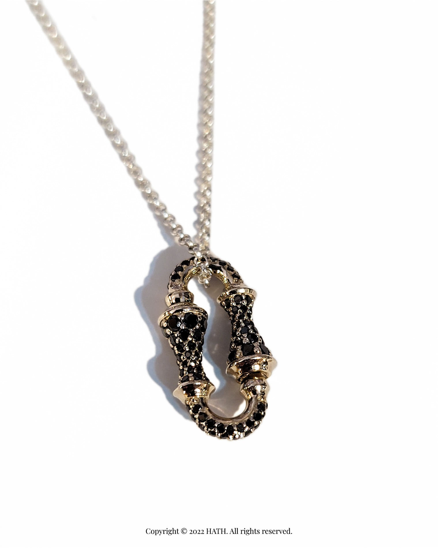 ARC T2 Necklace in 18k Yellow Gold with Black Diamonds